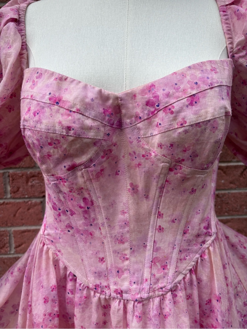 Bardot Kiah Corset Mini Dress – Pink Floral, Size 12 💗🌸
